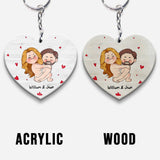 I Just Want To Touch It - Personalized Couple Transparent Keychain