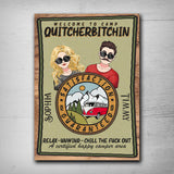 Welcome To Camp Quitcherbitchin - Personalized Camping Rectangle Metal Sign