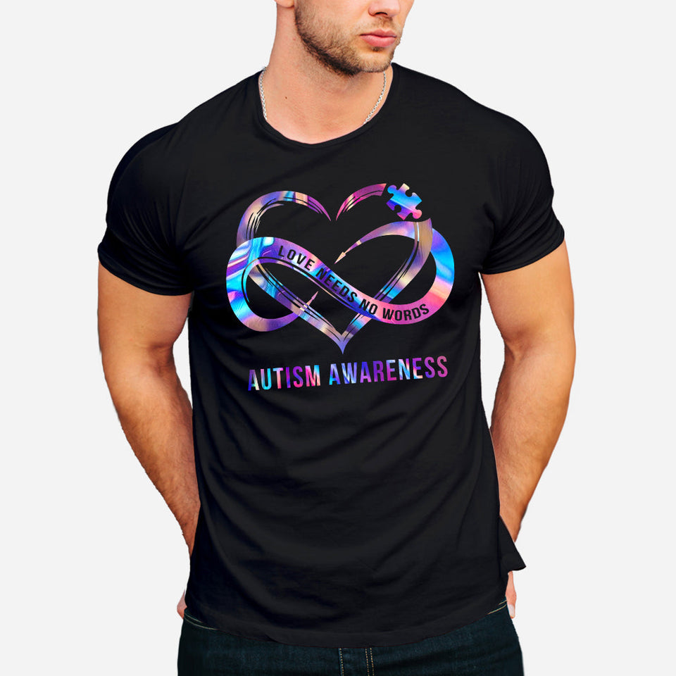 L'amour n'a pas besoin de mots - T-shirt et sweat à capuche de sensibilisation à l'autisme 112021