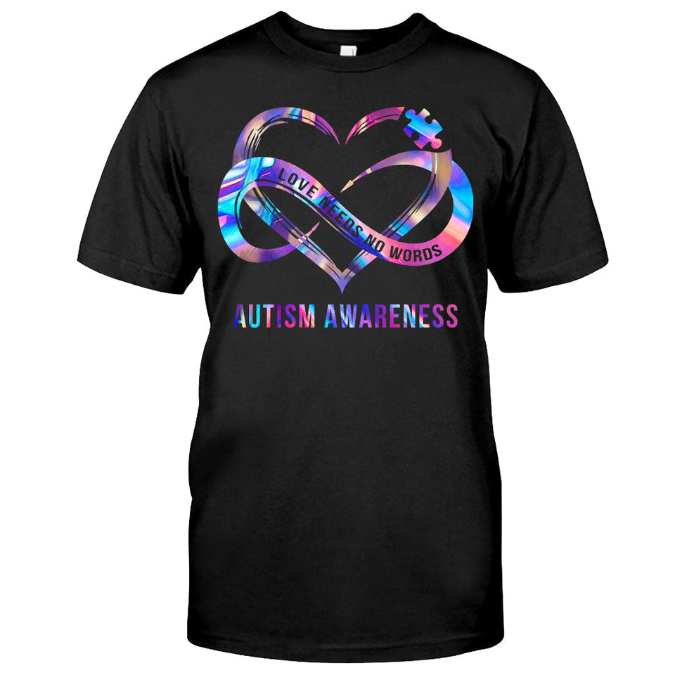 L'amour n'a pas besoin de mots - T-shirt et sweat à capuche de sensibilisation à l'autisme 112021