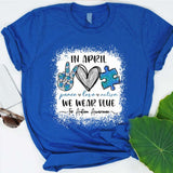 En avril, nous portons du bleu - T-shirt et sweat à capuche pour la sensibilisation à l'autisme 1121