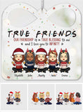 True Friends Our Friendship Is A Blessing - Personalized Bestie Transparent Ornament