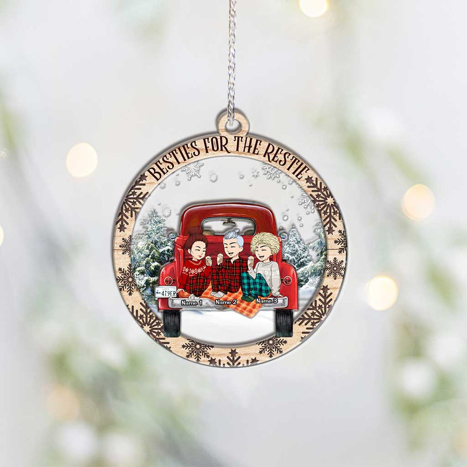 Besties For The Restie - Personalized Christmas Layers Mix Ornament
