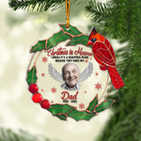 Noël au paradis - Cadeau commémoratif en cas de décès - Ornement transparent personnalisé