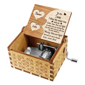 Mom For All The Times - Gift for mom, grandma, grandpa, dad, daughter, son, granddaughter, grandson - Personalized Hand Crank Music Box