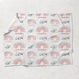 Retro Rainbow Custom Name - Personalized Newborn Blanket