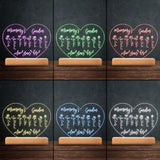 Grandma's Garden - Gift for grandma, mom, aunt, grandpa - Personalized Shaped Plaque Light Base