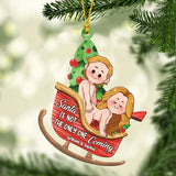 Santa Is Not The Only One Coming - Personalized Couple Ornament
