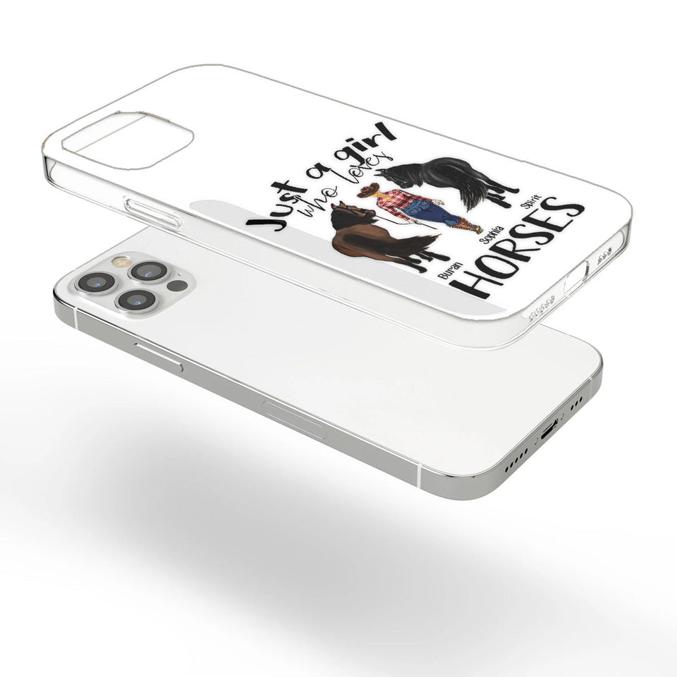 Just A Girl Who Loves Horses - Personalized Horse Clear Phone Case