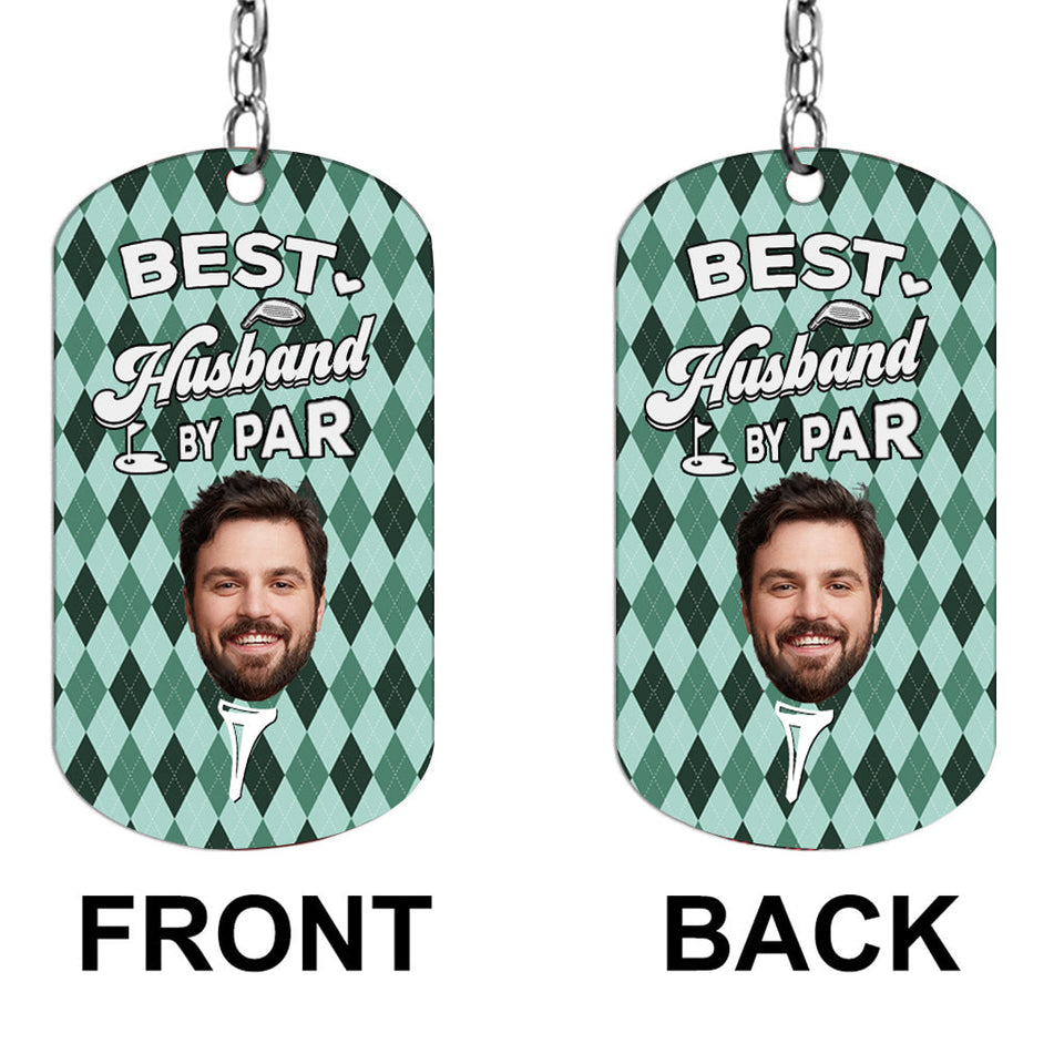 Best Dad By Par - Golf gift for dad, him, boyfriend, husband, grandpa - Personalized Stainless Steel Keychain