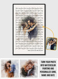 Custom Watercolor Portraits With Wedding Song Lyrics - Personalized Husband And Wife Canvas And Poster