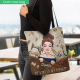 Sewing Is My Therapy - Personalized Sewing Tote Bag