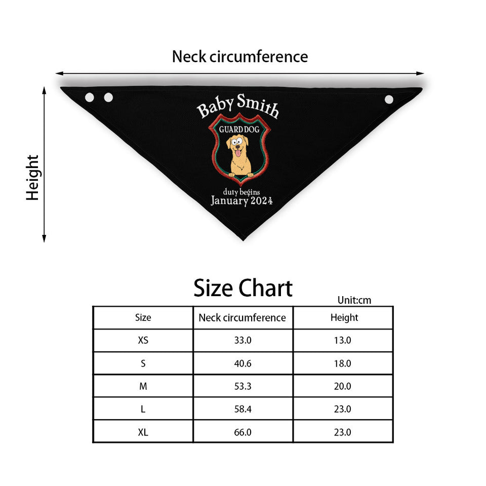 Guard Dog - Gift for dog lover, cat lover - Personalized Pet Bandana