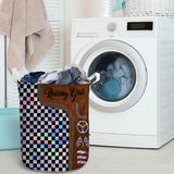 Racing Girl Leather Pattern Print Storage Basket