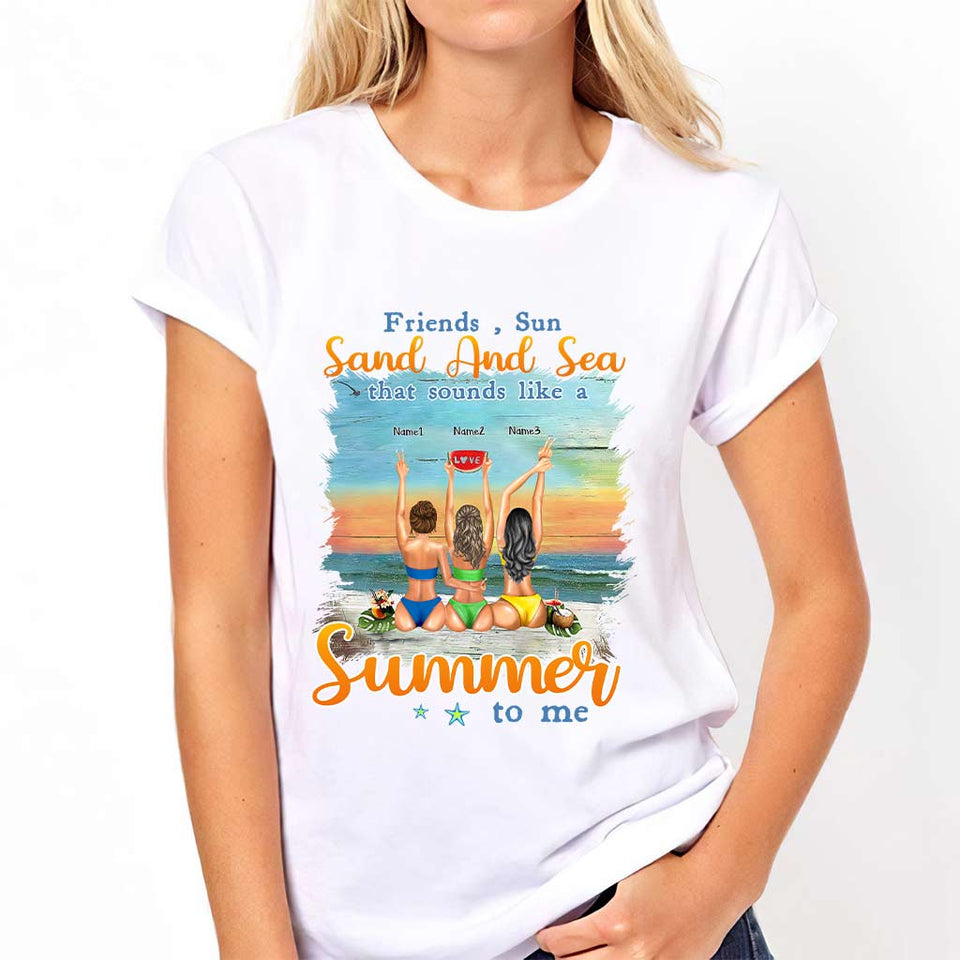 I Love You To The Beach And Back - Personalized Bestie T-shirt and Hoodie
