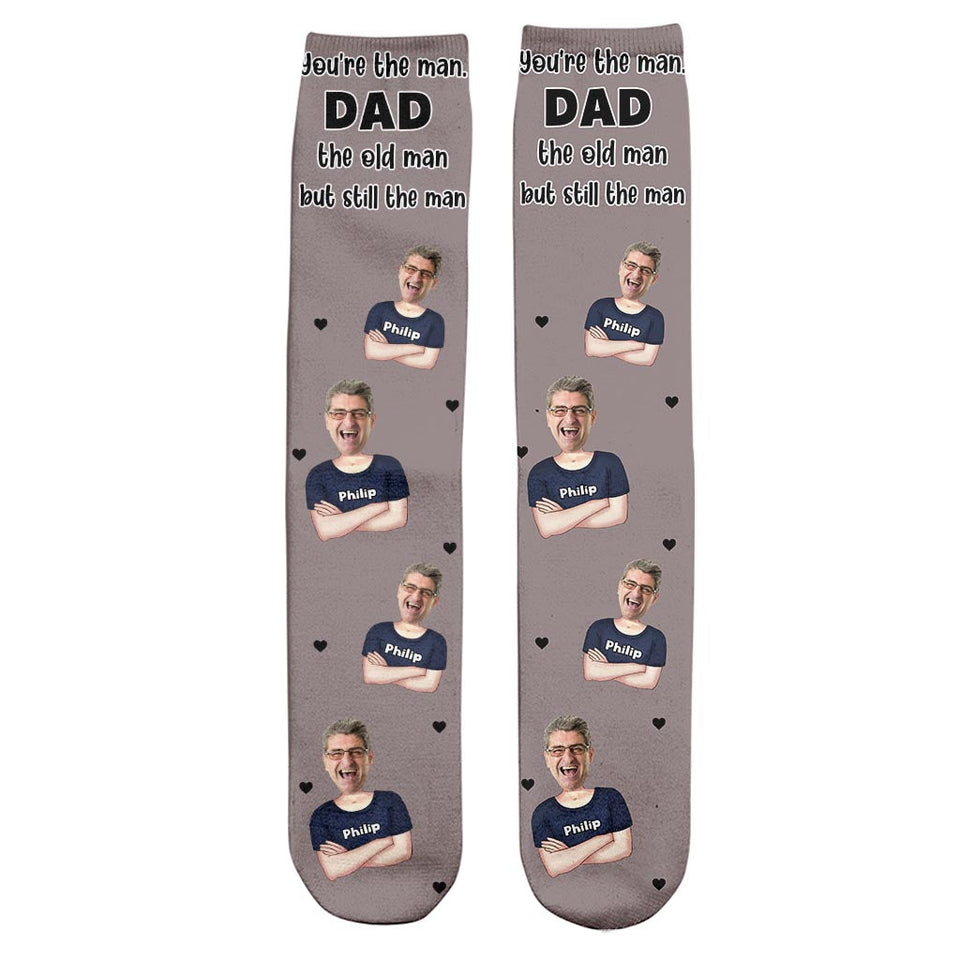 You're The Man - Gift for dad, grandpa, uncle, husband - Personalized Socks