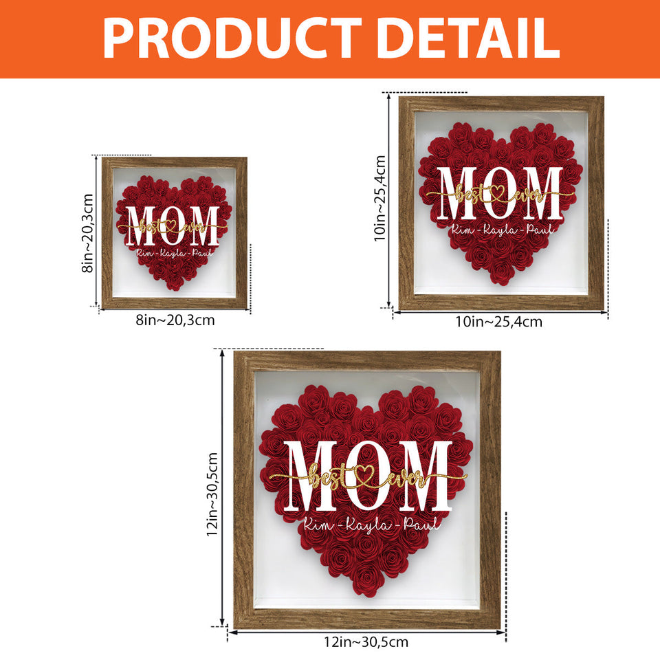 Best Mommy Ever - Gift for mom, grandma, grandpa, dad, aunt, sister - Personalized Flower Shadow Box