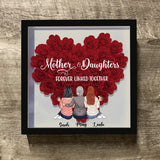 Mother And Daughters - Gift for mom, daughter, son - Personalized Flower Shadow Box
