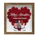 Mother And Daughters - Gift for mom, daughter, son - Personalized Flower Shadow Box