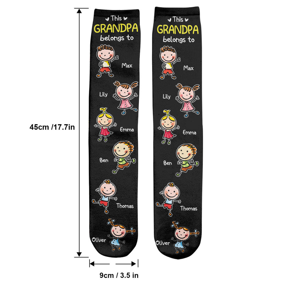 This Grandpa Belongs To - Personalized Grandpa Socks