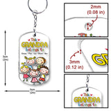 This Grandpa Belongs To - Gift for grandpa, grandma, mom, dad, uncle, aunt, brother, sister - Personalized Keychain
