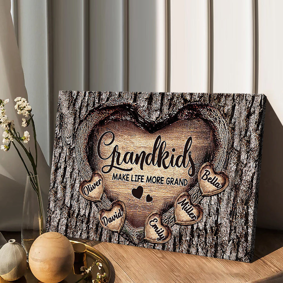 Grandma's Heart - Personalized Grandma Canvas and Poster
