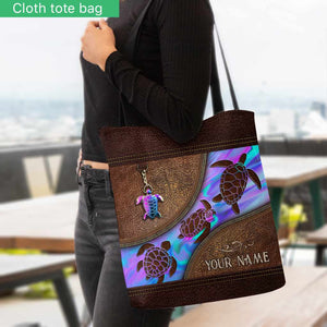 Salty Lil' Beach - Turtle Personalized Tote Bag