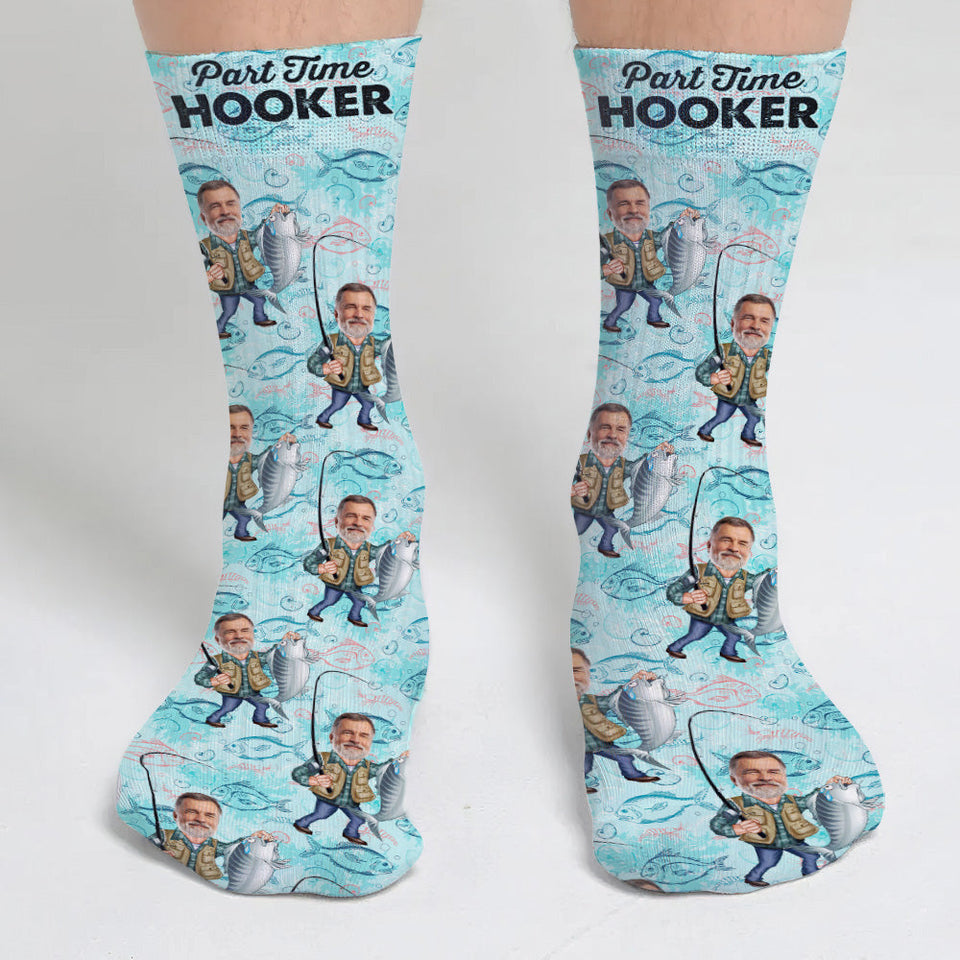 Part Time Hooker - Personalized Fishing Socks