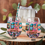 Nurse Life - Nurse gift for mom, her, wife, girlfrend - Personalized All Over Wine Glass