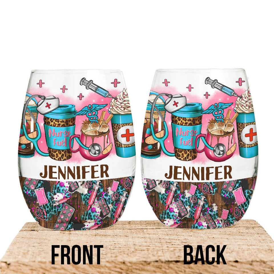 Nurse Life - Nurse gift for mom, her, wife, girlfrend - Personalized All Over Wine Glass