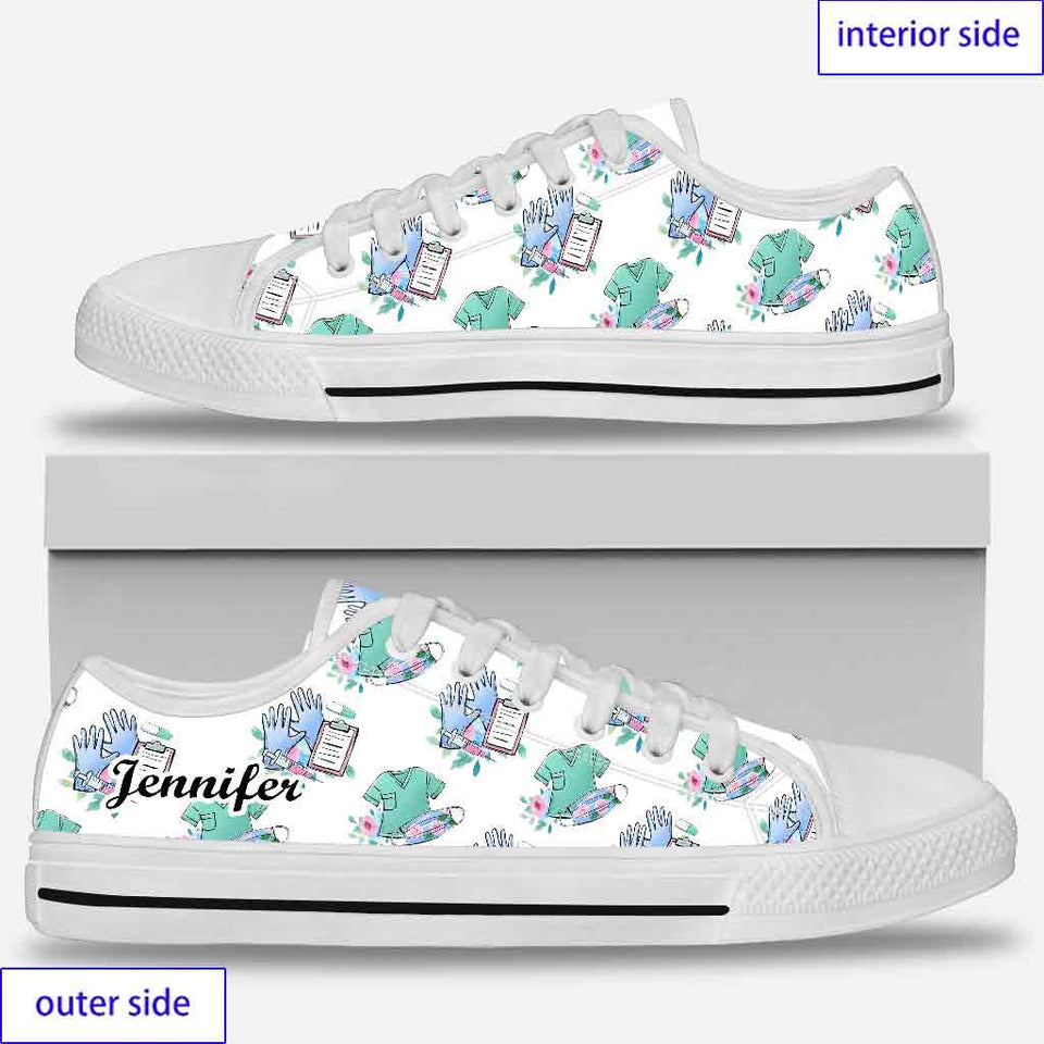 Nurse Work - Personalized Nurse Low Top Shoes