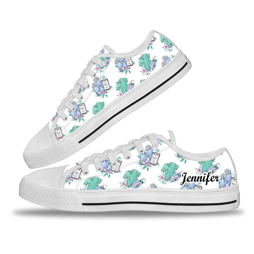 Nurse Work - Personalized Nurse Low Top Shoes