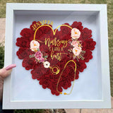 Nursing Is A Work Of Heart - Personalized Nurse Flower Shadow Box