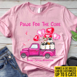 Paws For The Cure - Breast Cancer Awareness Personalized T-shirt And Hoodie