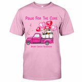 Paws For The Cure - Breast Cancer Awareness Personalized T-shirt And Hoodie