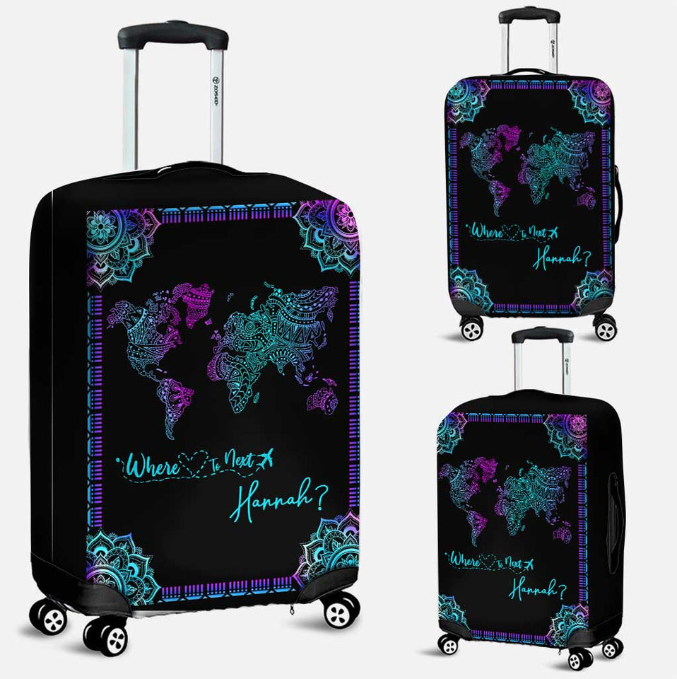 Where To Next - Personalized Travelling Leather Handbag & Luggage Cover