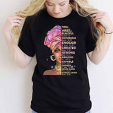 You Are Beautiful - African American T-shirt and Hoodie With Faux Glitter Print 1121