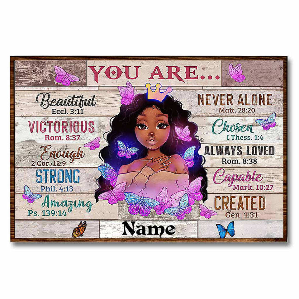 You Are Beautiful - Personalized African American Poster 112021