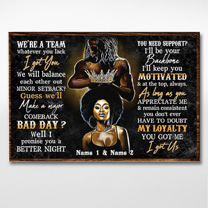 Black Couple - Personalized African American Poster