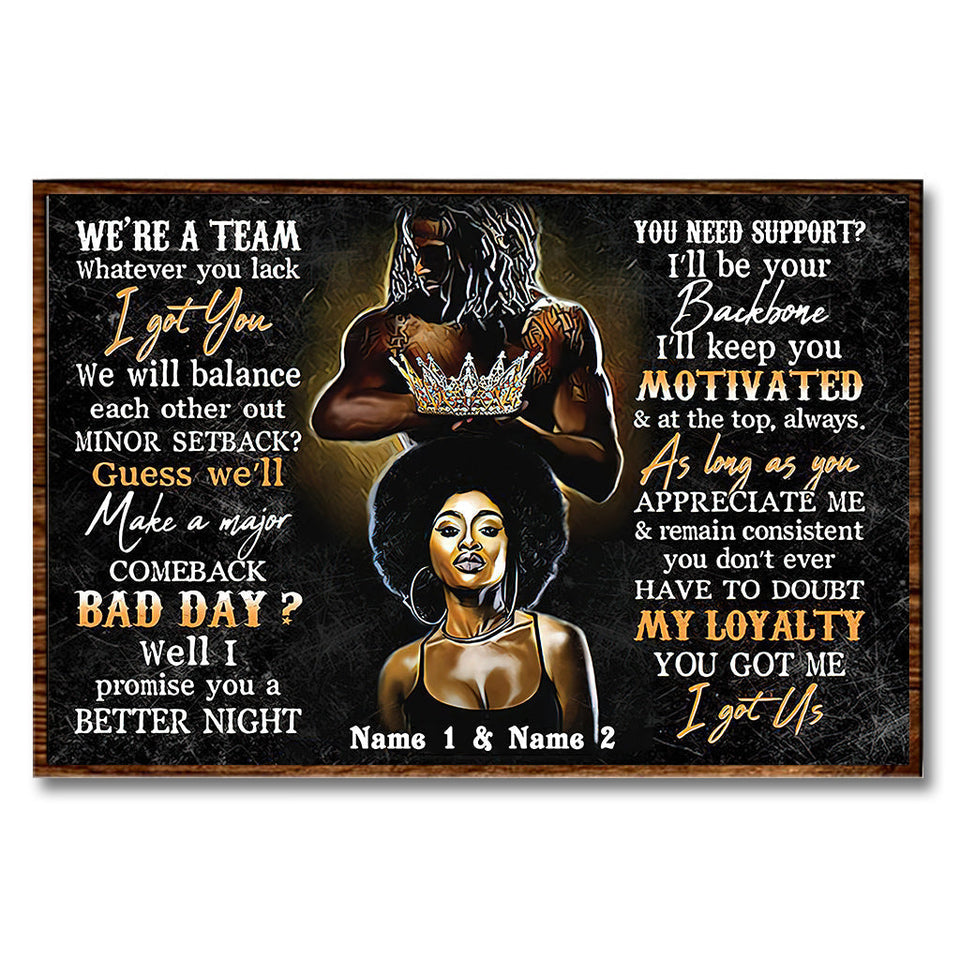 Black Couple - Personalized African American Poster
