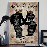 We Are A Team - Personalized African American Poster