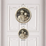 Till Death Do Us Part - Personalized Skull Round Wood Sign