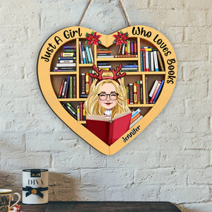 Just A Girl Who Loves Book - Personalized Book Wood Sign