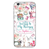 Sewing Is My Therapy - Personalized Sewing Phone Case