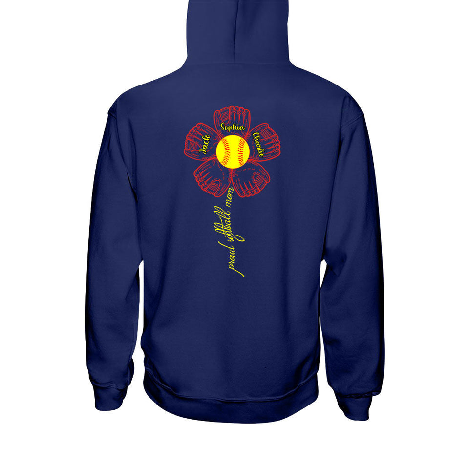Proud Softball Mom Grandma Aunt - Personalized Softball T-shirt and Hoodie
