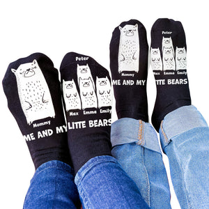Me And My Little Bears - Gift for dad, grandma, grandpa, mom, uncle, aunt - Personalized Socks