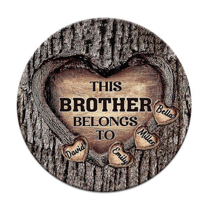 Dad's Heart - Gift for dad, grandma, grandpa, mom, uncle, aunt, brother, sister - Personalized Round Wood Sign