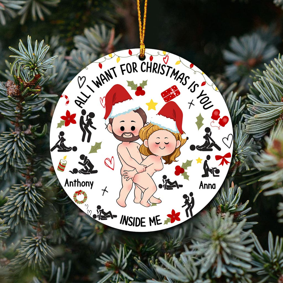 All I Want For Christmas - Personalized Couple Ornament