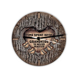 Time Spent With Grandkids Is Never Wasted - Personalized Grandma Wall Clock