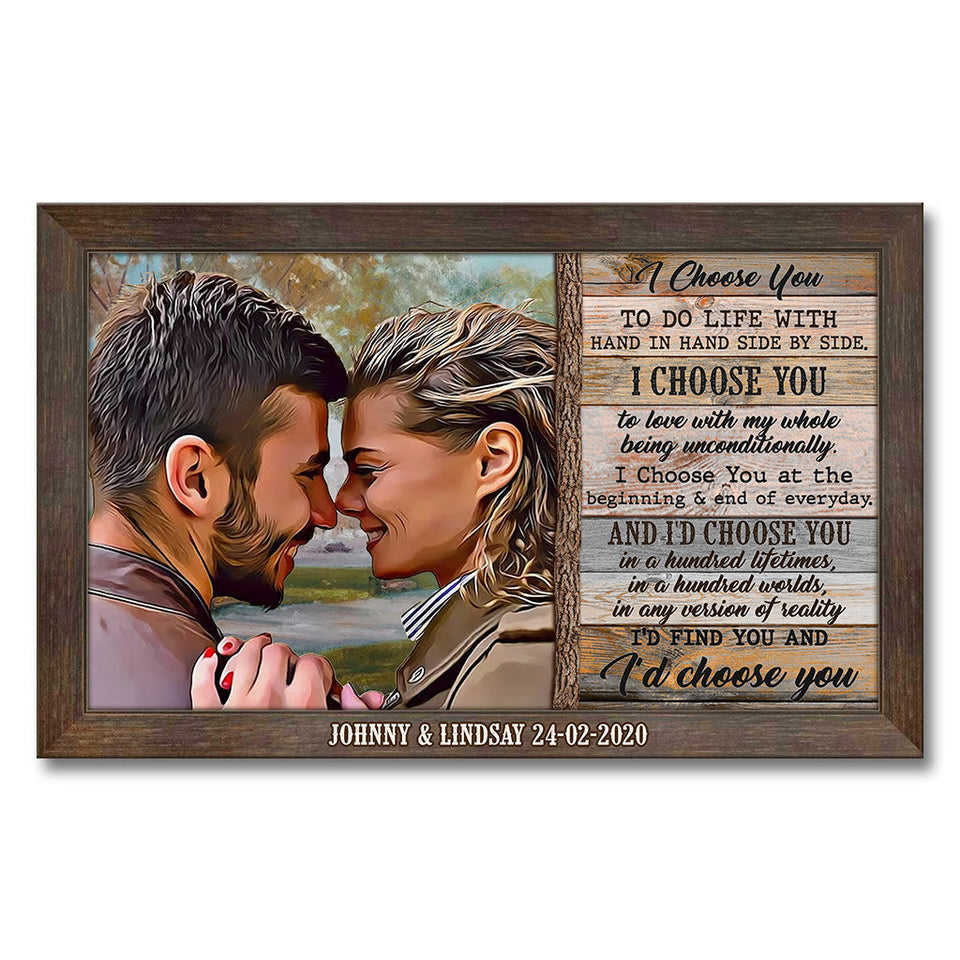 I Choose You - Personalized Couple Canvas And Poster